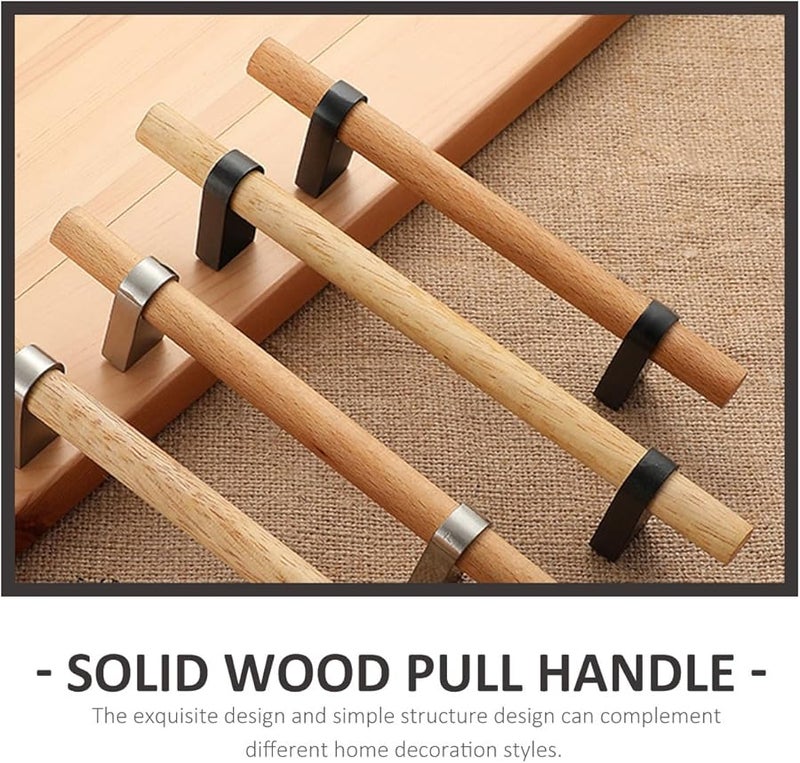 Solid Wood Cabinet Pull Black 96mm Hole Spacing Simple Drawer Handle Wardrobe Furniture Hardware - Image 4
